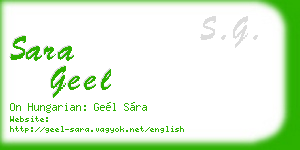 sara geel business card